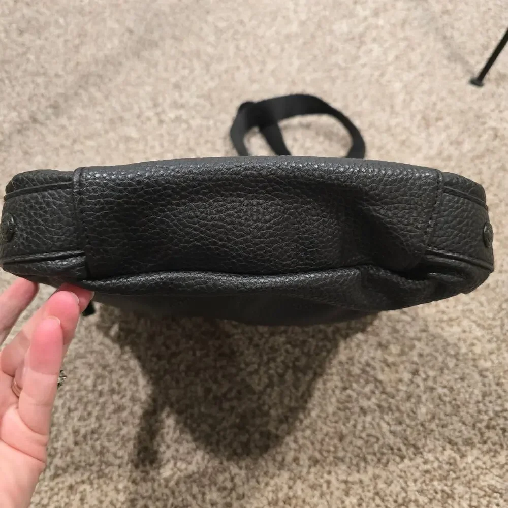 Buffalo David Bitton Black Faux Leather Crossbody Bag